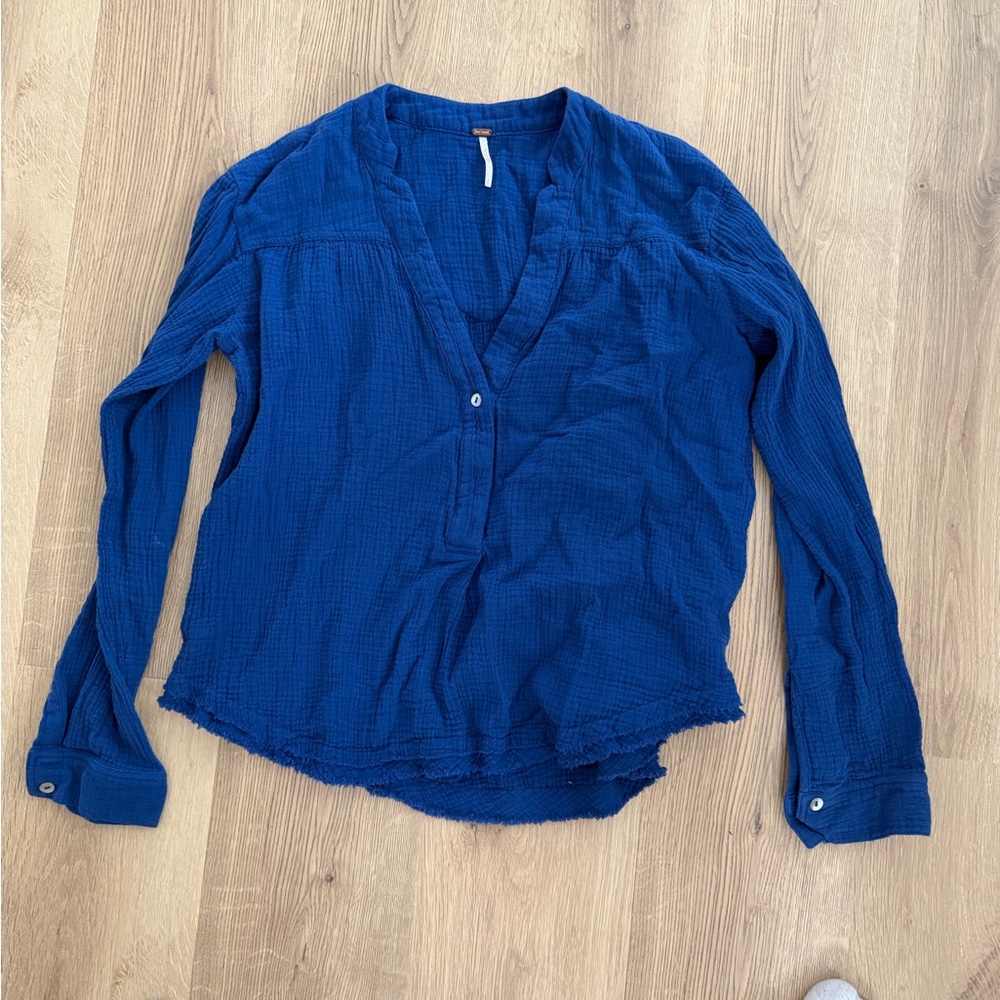 Free People Blue Blouse